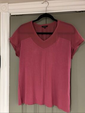 RW&CO. Rose Pink V-Neck Short-Sleeve Blouse